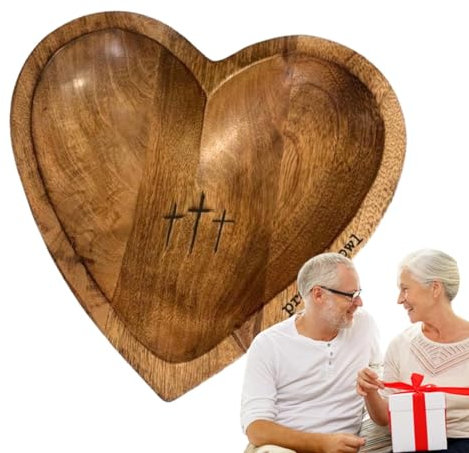 Heart Crepiece - Ciotola rustica per impasto, decorazione da tavolo per preghiera, centrotavola per comodini, cassettiere da camera da letto, comodini