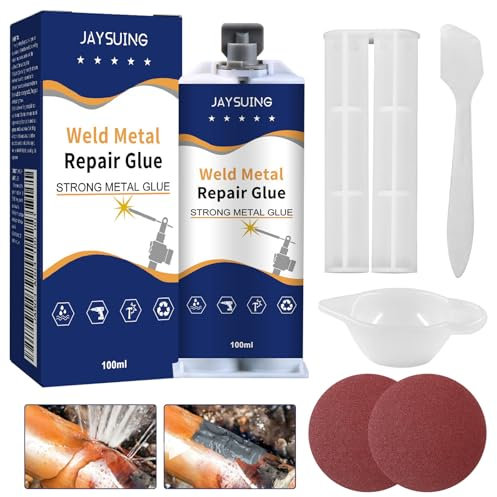 Metallkleber, Metallkleber Extra Stark, Zweikomponentenkleber Metall für die Reparatur von Oberflächenrissen und -ausbrüchen in Metall, Edelstahl, Kunststoff, Holz, Keramik usw