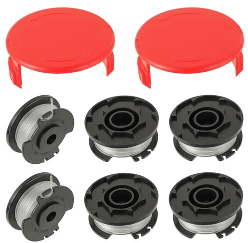 EPLZON Bobina de hilo para Einhell GE-CT 18/28 Li y GE-CT 18/28 Li TC longitud 5 m Ø 1,6 mm, Cubierta de bobina TLE-03-1(6 Bobinas + 2 Tapa)