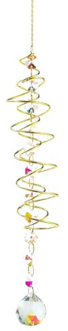 SSKHE Carillon Attrape-Soleil Belle Cloche à Vent Spirale en Cristal pour Attraper Le Soleil, Cloche à Vent Colorée Suspendue, Idéale pour Les Fenêtres, Le Jardin Extérieur et Les Fêtes.