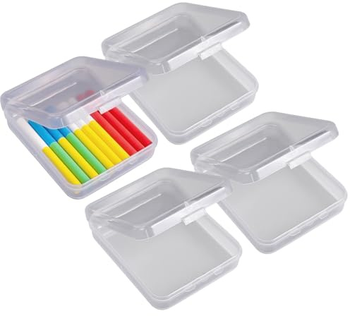 Boîte à craie | Boîte de rangement pour craie de tableau noir, organiseur transparent en 4 parties pour l'école, la bibliothèque, le dortoir d'étudiant