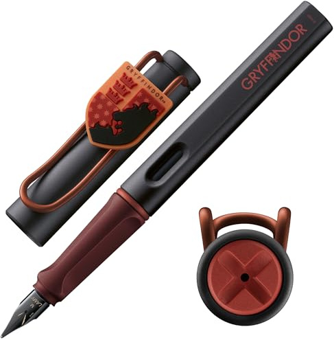 Lamy Safari Harry Potter Gryffindor Fountain Pen – Special Edition fountain Pen with House Crest – steel nib in fine width – with ergonomic grip – incl. T10 blue ink cartridge – Right-Handed