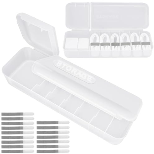Yonality Scatola per la Conservazione dei Cavi, 2 Pezzi Trasparente per l'organizzazione dei Cavi con 7 Scomparti con coperchio e 16 Fascette, organizer per elettronica per casa, ufficio, scrivania
