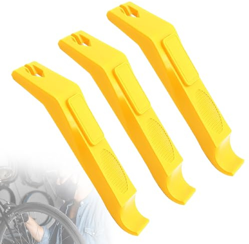 ZALAOR 3 Pcs Tyre Levers for Bicycles - Yellow Bike Tyre Levers Tools for Road & Mountain Bikes - Tyre Valve Removal Tool for Quick and Easy Tyre Repairs