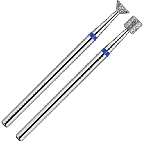Zvarikto Diamond Nail Drill Bits Set, 2PCS Small Disc Bit & Barrel Bit, 3/32'' Professional Cuticle Cleaner for Gel Overflow Removal, Cuticle Prep & Sidewall Nail Art Tools