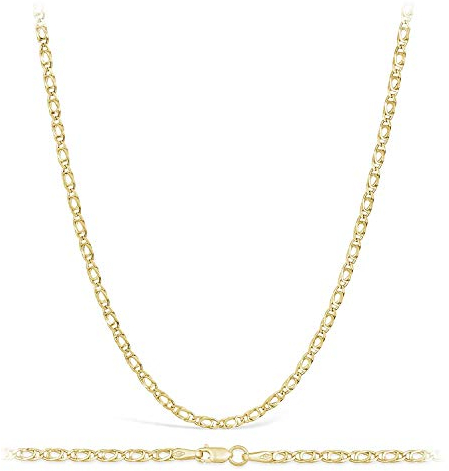 PRINS JEWELS 14 Karat / 585 Gold Tigeraugen Pfauenauge Gelbgold Kette - Breite 2.20 mm - Länge wählbar (50)