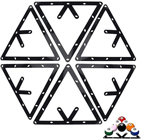 TIHOOD 6PCS Magic Ball Rack Holder Sheet Billiards Triangle Cue Accessories for Magic Ball Rack 8, 9, and 10 Ball Combo Pack and Snooker