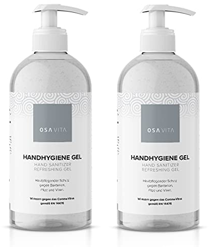 OSAVITA® Handhygiene Gel, Desinfektionsgel in Spenderflasche, schützt und pflegt, Wirksamkeit geprüft nach EN 14476, 500 ml (2er Pack)