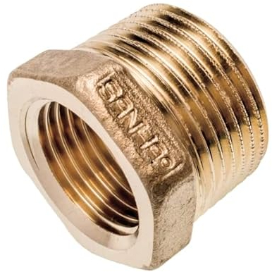 Sanitop-Wingenroth Reduzierstück Nr. 3241 mit Typ 1 '' AG x Typ 3/4 '' IG, Fitting mit Außen- und Innengewinde Reduzierter Durchmesser Gewindefitting für die Feininstallation Mehrkant Rotguss 163583