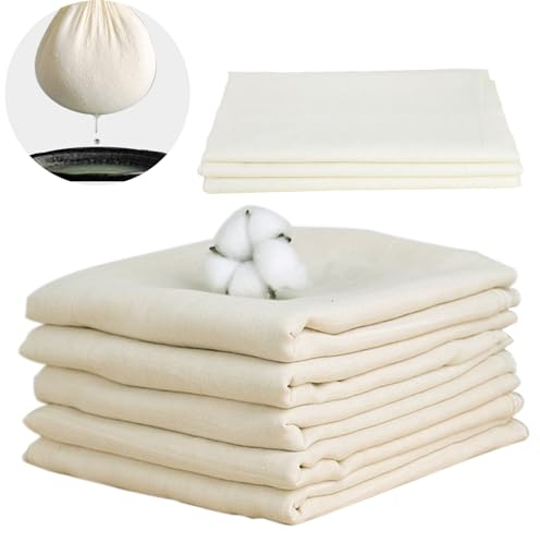 Toile à fromage 8 pièces, 50 x 50 cm Toile filtrante de cuisine 100% coton pour la cuisson du fromage, des laits de noix, des smoothies, du tofu, réutilisable