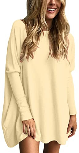 Uwdiohq Magliette Oversize per Donna Top a Tunica da Indossare con Leggings Maglioni a Maniche Lunghe Autunnali Top Eleganti Camicia da Notte Taglie Forti Invernali