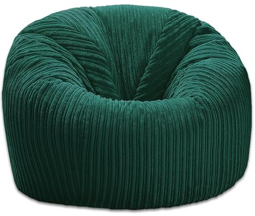 Beautiful Beanbags - XXL Jumbo Cord MEGA Classic Bean Bag Chair - Adult Size Ready Filled - Emerald