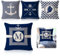 Kissen X Maritim - Set von 4 Maritime Deko-Outdoor-Kissenbezügen (45 x 45 cm), Perfekt für Bettwäsche und Deko Maritim