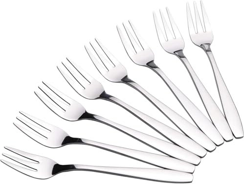 10 Stück Kuchengabel, Edelstahl Gebäck Gabeln Set, 14cm Silber Tafelgabeln Gabel Kit Dessertgabeln Kuchengabeln Kleine Gabeln, Spiegelpoliert Gabelnfür Konditoreien, Restaurants, Haushalte, Kantinen