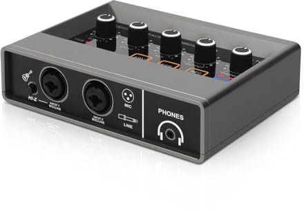 Fegtrtyoa Mixer Audio Professionale USB Interfaccia Audio Scheda Audio Attrezzatura per DJ Studio di Registrazione Convertitore Chitarra Elettrica