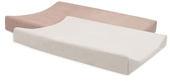 Jollein Wickelauflagenbezug Frottee – Wild Rose/Ivory – 2er Pack – 50x70cm – 85% Baumwolle, 15% Polyester – OEKO-TEX Zertifiziert – Bezug Wickelauflage