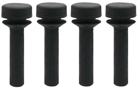 Homeponnew GE Gas Range Burner Grate Bumper Feet Set – 4-Piece Black Rubber Foot Pads Compatible with WB02X24790 Stove Grates, Heat-Resistant