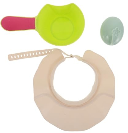 ibasenice Chapeau de Beige Ajustable pour Lavage des Cheveux Brosse de Bain et Gobelet de Rinçage, Protection Rapide et Facile à Porter pour Femmes Enceintes et Hommes