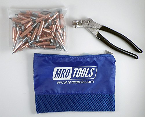 50 st Cleco-metallfästen 1/8 tum + Cleco-tång med bärväska (K1S50-1/8)