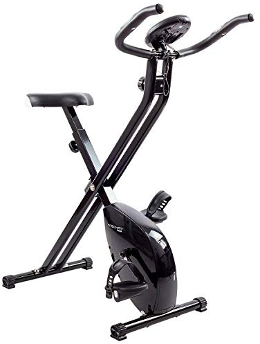TechFit Cyclette da Camera Pieghevole - Posizioni Verticali per Bici da Interno, Supporto per Tablet, Bluetooth, Altoparlante e Sensore Pulsazioni