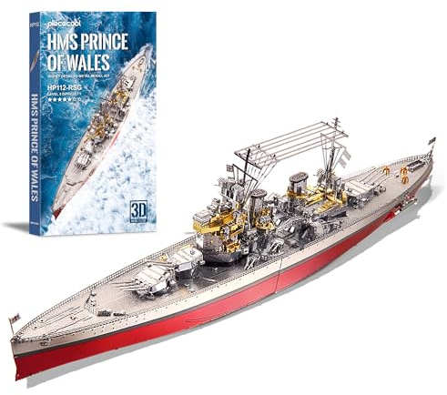 Piececool 3D Pussel Metall Slagskepp Prins Av Valar - Militärmodell 340 Rostfritt Stål, Födelsedagspresent, Modellbyggsats För Vuxna, 282 Delar