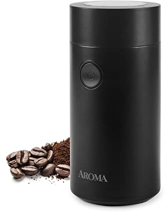 Aroma Housewares Mini Coffee Grinder and Electric Herb Grinder with 304 Stainless Steel Grinding Blades and a Premium Clear Lid (40 g.)