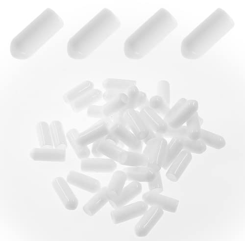 Qjaiune 50Pcs 3/16 Inch / 5mm White Rubber Screw Thread End Caps