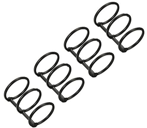 PATIKIL 4 Paquete 1 Diámetro 3-Anillos Libro Anillos Metal Negro