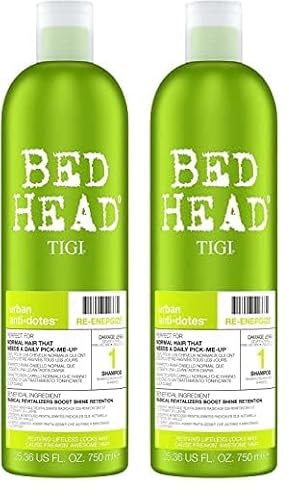 Bed Head by TIGI - Urban Antidotes Re-Energise Shampoo - Ideal for All Hair Types - 750 ml (Pack of 2)