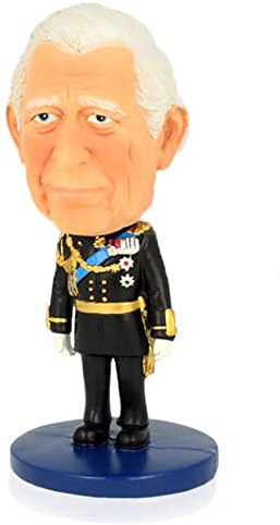 Elgate King Charles III Krönung Gedenkwackelkopf – perfekte Heimdekoration und Souvenir-Sammelfigur für Fans der britischen Königsfamilie von Lilaj