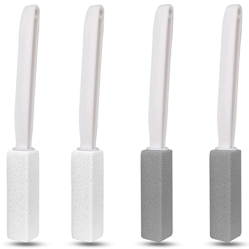 4 Stück bimsstein toilettenreiniger mit Langer Griff, Cleaning Block WC, Toilette-Reinigungsstein