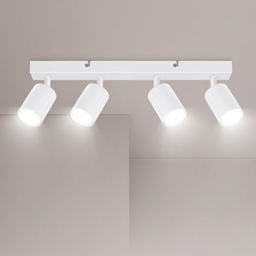 Ketom GU10 Lámpara de Techo con 4 Focos, Focos de Techo Orientables
