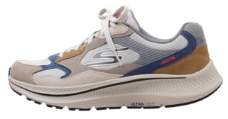 Skechers Go Run Consistent 2.0 Retro Runner V1, Zapatillas Hombre, Taupe and Multi Suede/Textile, 45.5 EU