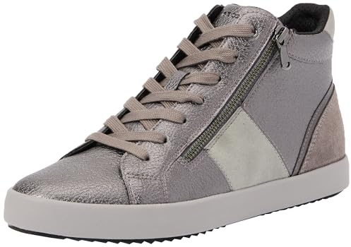 Geox D Blomiee DSneaker pour Femme, Gris foncé, 36 EU