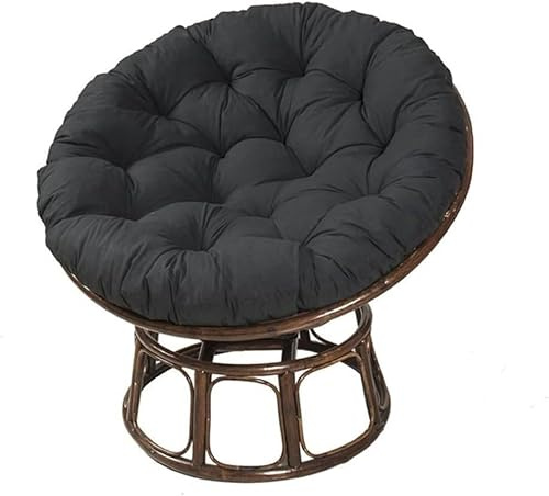 YCHYLIQ Cojines Redondos for Silla Papasan, cojín for sillón Papasan, Suave y Grueso, cojín for sillón de ratán for jardín, balcón y Sala de Estar al Aire Libre (Color : Le Noir, Size : 120x120CM)