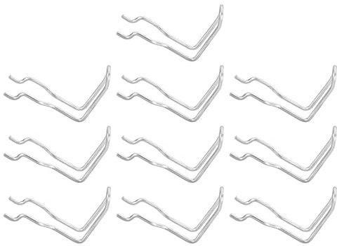 sourcing map 10Pcs Pegboard Hooks, Stainless Steel Peg Board Display Hook Metal Hanging Organizer Accessories for Garage Office Kitchen Stores, Silver