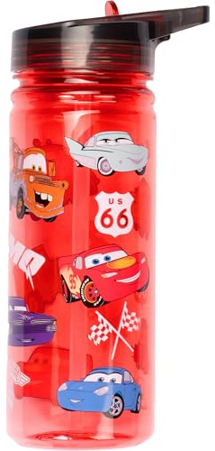 Disney Cars vattenflaska med sugrör 580 ml 100 % läckagesäker – hållbar för | Skolvattenflaska för pojkar, BPA-fri, matchande tillbehör säljs separat