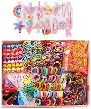 794 Pièces Élastique Cheveux Colorés, Barrettes et Barettes Cheveux Femme et Fille, Pinces Cheveux sans Dommage, Barrette Bébé Fille et Accessoires Cheveux pour Cheveux Fins