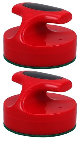 HOODANCOS 2 Paletas de Hockey de Aire 94 MM con Fieltro Verde Empujadores de Hockey sobre Hielo Rojos 2 Piezas Accesorios para Mesa de Juego Repuestos para Torneo y Uso Doméstico
