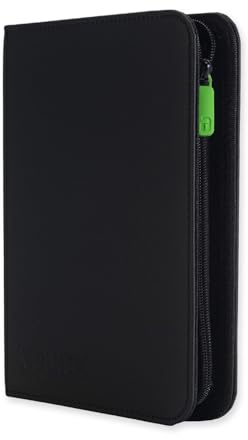 Vault X 4 Pocket Trading Card Zip Binder, 160 Cards, Premium Exo-Tec Album Material, 20 Side-Loading Pages, Folder for Collectible Games, Sports, TCG (Black)