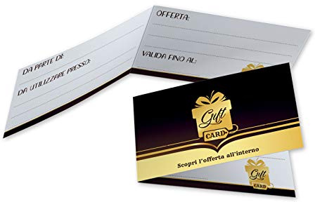 Buoni Regalo (da 50 a 250 pezzi) Biglietti Omaggio Gift Card Coupon Voucher Cartoncino da Compilare per Sconto Offerta ai Clienti. Negozi Abbigliamento Estetista Parrucchiera Gioielleria Studi (250)