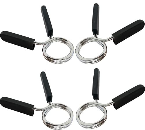 THETAG Pince Haltere, 4 Pcs 28mm Pinces à Ressort pour Haltères, Colliers à Pince à Ressort, Pince à Ressort Musculation pour Gym