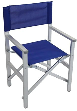 milani home - poltrona da spiaggia campeggio, alluminio e textilene, regista pieghevole outdoor, blu