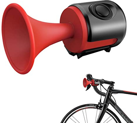 Generic Elektrisk cykeltuta | 120 dB 1 ljudläge elektronisk cykelklocka, superelektrisk cykelhorn med lång standby-knapp, batteridriven/IPX4 vattentät, hög cykelklocka
