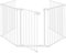 KESSER® Kaminschutzgitter mit Tür 600 cm Metall Ofenschutzgitter Laufgitter Laufstall Absperrgitter Tierschutzgitter Türschutzgitter für Kinder-Sicherung, 10-teilig Elemente (je 60 x 75 cm) Weiß