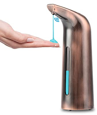 GULICA Soap Dispenser Automatic, Touchless Liquid Soap Dispenser, with Infrared Motion Sensor, Waterproof, 400ml/13oz, Red Copper