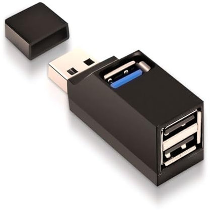 USB 3.0 Hub: Mini 3 Port (USB 3.0 + 2 USB 2.0) Adapter - High Speed PC, Laptop, Desktop, XPS, MacBook, Surface Pro, USB Flash Drive & Mobile HDD Expansion