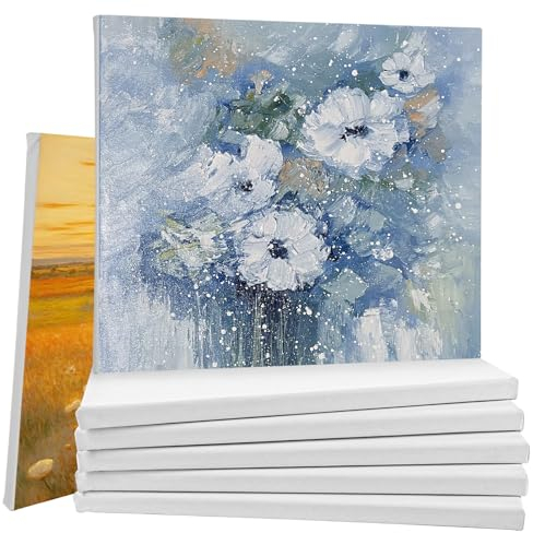 10 Stück Leinwand zum Bemalen, 24 x 30 cm Keilrahmen Leinwand Set, Malkarton Malpappe Weiße Leinwände auf Keilrahmen, Canvas Painting Leinwände zum Malen für Öl-, Acryl-, Aquarell-, Ölfarbe