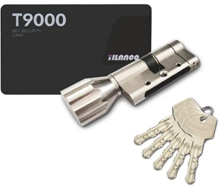 Knaufzylinder Größe 30 30 mm Anti-Break Einsteck Zylinderschloss,5 Hauptschlüssel und Codekarte