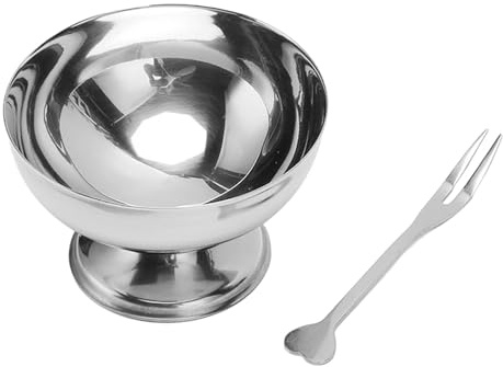 Srliya 1 Set i Rostfritt Stål Glasskopp Delikat återanvändbar Glassskål Till Efterrätt Sallader Pudding